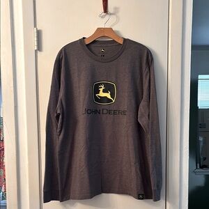 John Deere Charcoal Long Sleeve Tee NWOT Size Large 10 0492